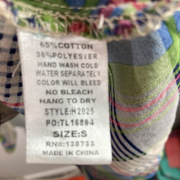 Womens Umgee Plaid Lagenlook Tunic Top Green Blue S Long Sleeve Tie Waist Asymme - Picture 8 of 9